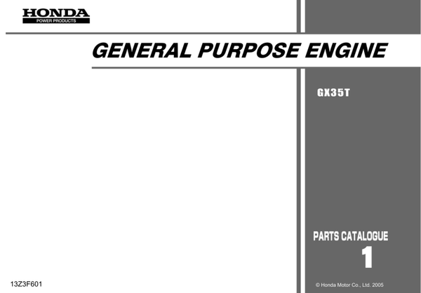 Honda GX Series -GX35T code GCAMT Parts Manual