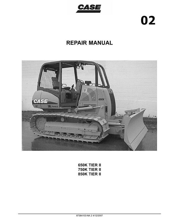 02Case 650K, 750K, 850K Crawler Dozer Tier 2 Repair Manual   1360 Pages