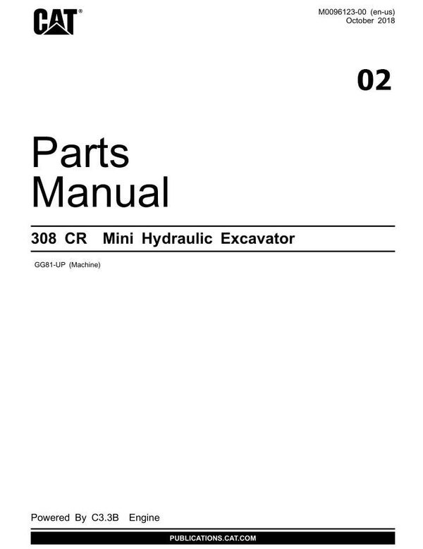 +02 Caterpillar 308CR Mini Excavator Parts Manual 497 pages