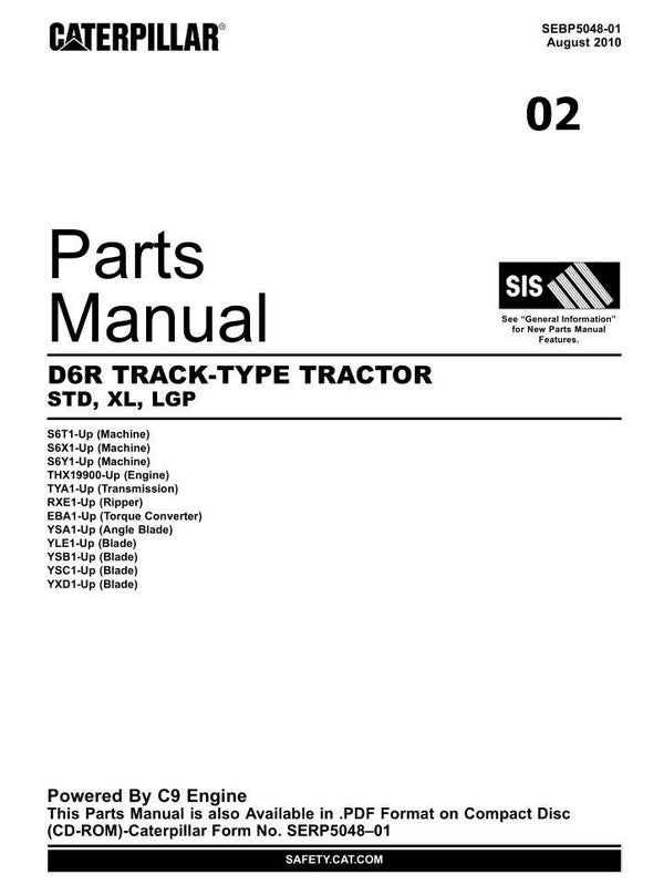 +++02 Caterpillar D6R TRACK-TYPE Dozer Parts Manual 745 pages
