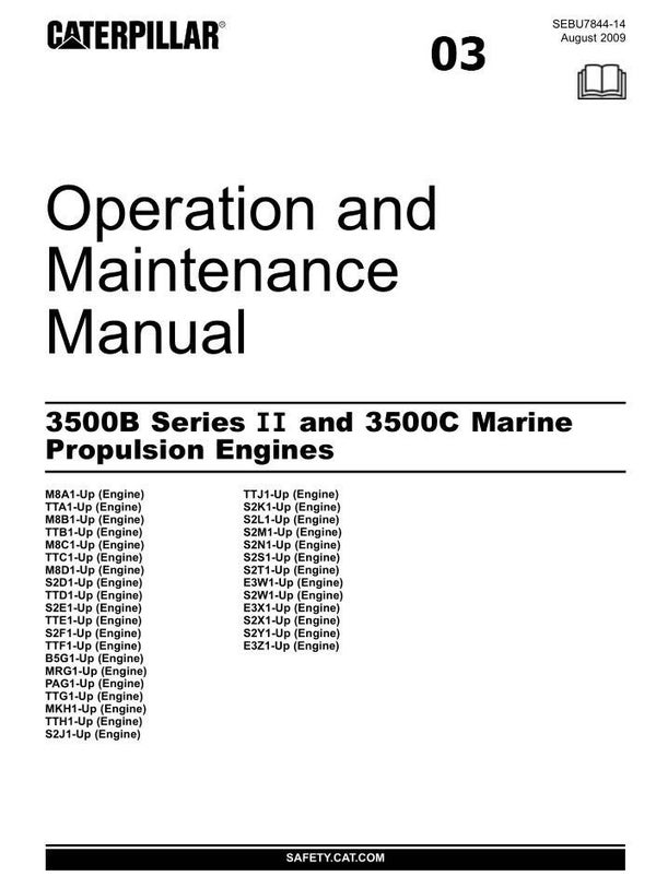 -03 Caterpillar 3500B series II , 3500C Marine Engine Operation and Maintenance Manual   146 pages