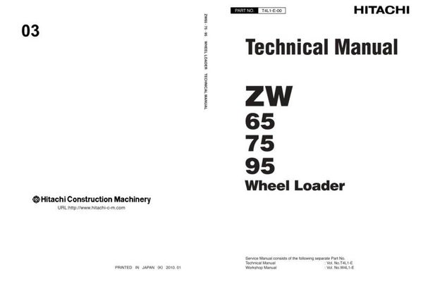 33D 03 Hitachi ZW 65-75-95 Wheel Loader Technical Manual 395 pages