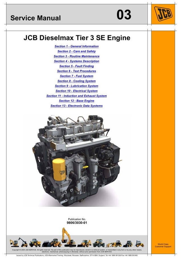 BH 03 Jcb Dieselmax Tier 3 SE Engine Service Repair Manual 518 pages