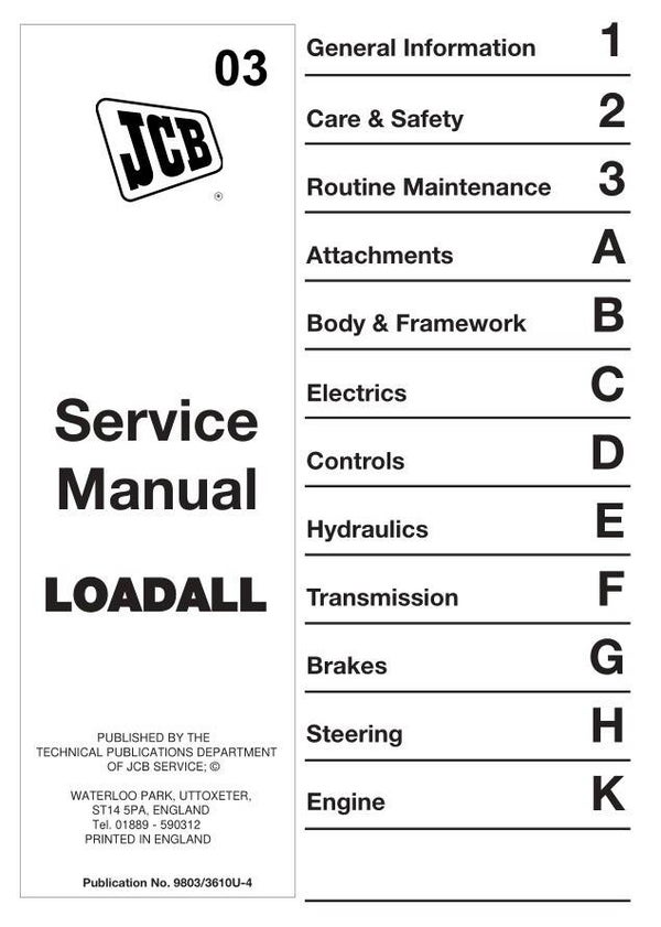 BH 03 JCB 504B 526 Loadall Service Repair Manual 586 pages