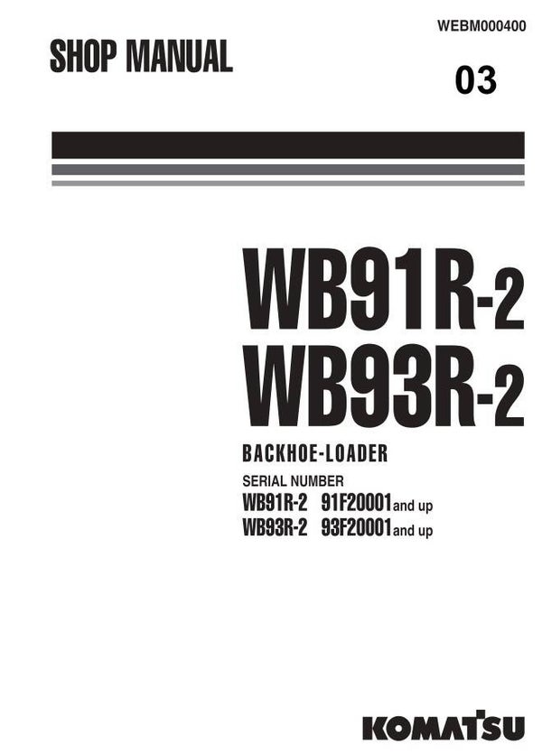 KM  03 Komatsu WB91R-2, WB93R-2 Italy Backhoe Loader Workshop Manual 479 pages