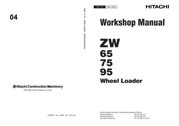 33D 04 Hitachi ZW 65-75-95 Wheel Loader Workshop Manual and Diagrams 270 pages