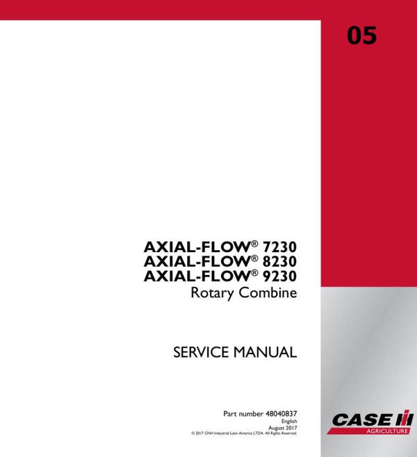 05 Case Axial Flow 7230, Axial Flow 8230, Axial Flow 9230 Service Repair Manual   4101  pages