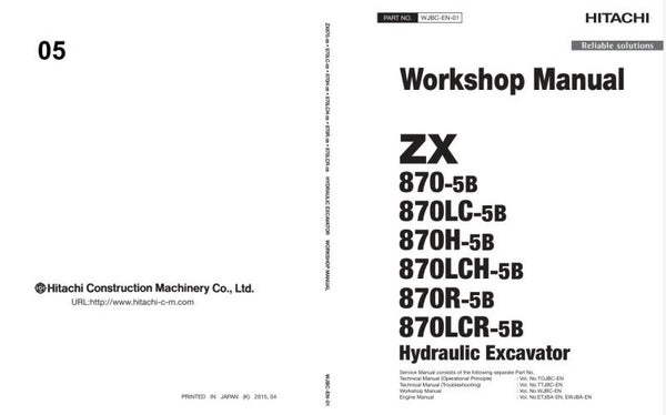 *+ 05 Hitachi ZX870-5B Series Workshop Manual and Diagrams 825 pages