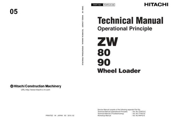 33D 05 Hitachi ZW 80-90 Wheel Loader Technical Manual Operational Principles 411 pages