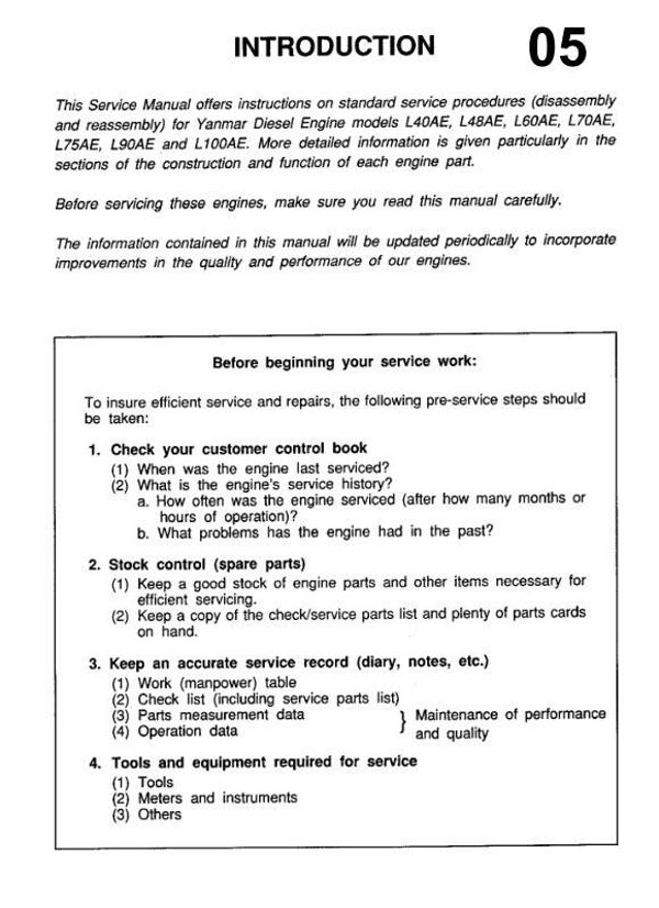 BH 05 JCB Engines Yanmar L-A -Series Service Repair Manual 125 pages