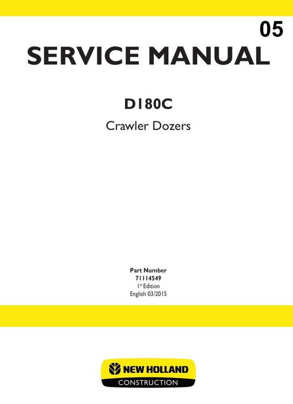 NHB  05 New Holland D180C Service Manual 1692 pages