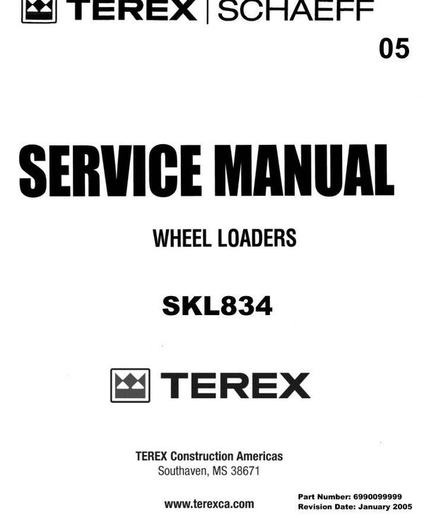 TR  05 Terex SKL834 Wheel Loader Service Repair Manual 300 pages