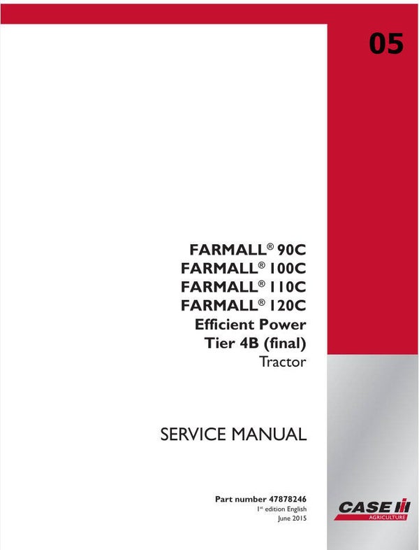 C05 Case Farmall 90C, 100C, 110C, 120C Service Repair Manual  3709  Pages