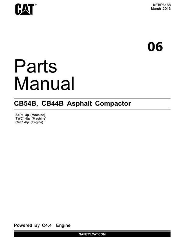 ++06 Caterpillar CB54B, CB44B Asphalt Compactor Parts Manual 517 pages