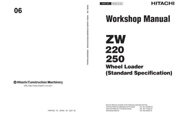 33D 06 Hitachi ZW220 ZW250 Wheel Loaders Workshop Manual 581 pages