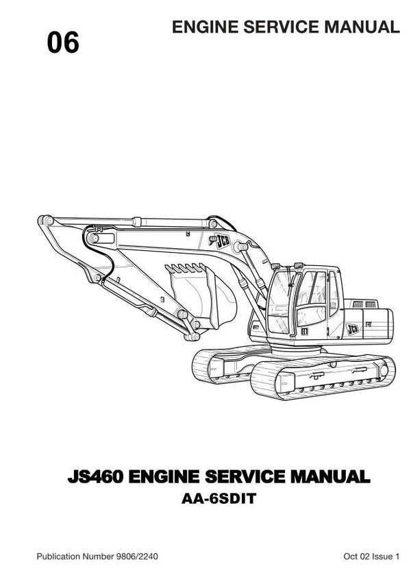 BH 06 JCB JS460 Engine Isuzu AA-6SD1T Service Repair Manual 245 pages