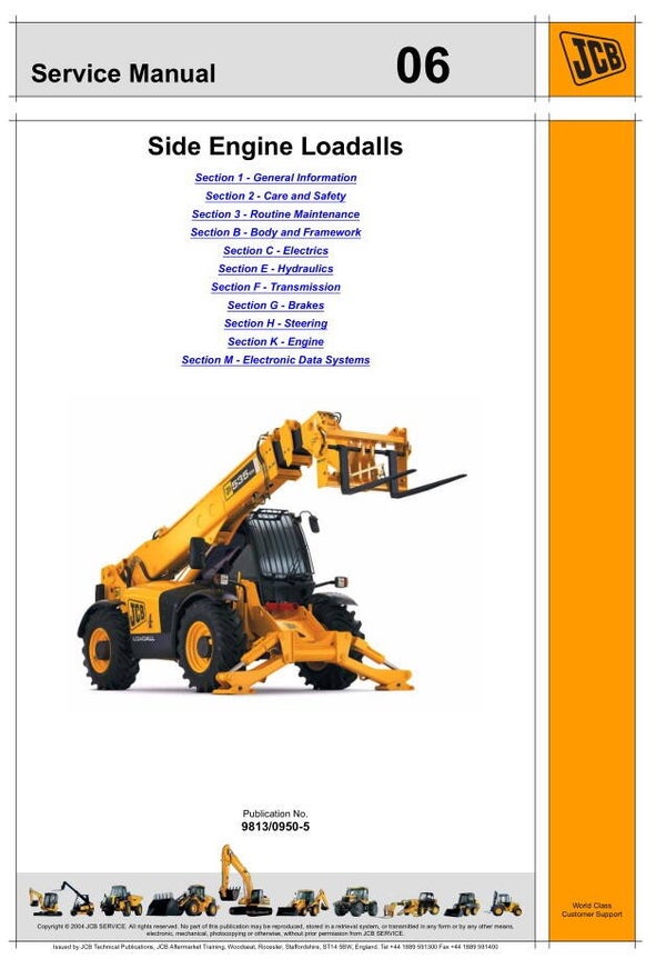 BH 06 JCB Loadall machines in the 5A group Service Repair Manual 2186 pages