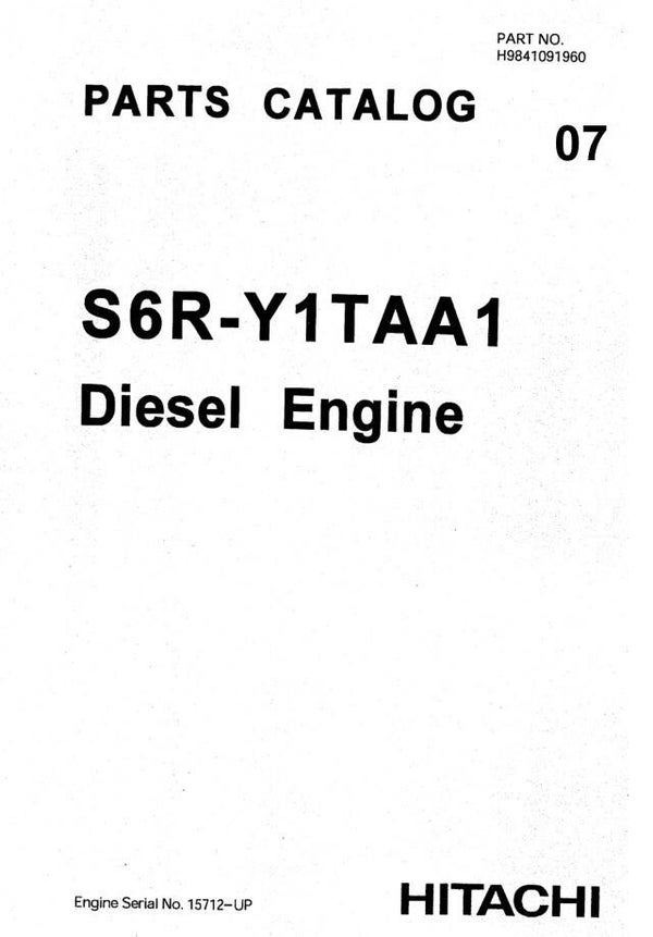 Mit  07 Mitsubishi S6R-Y2TAA1 Engine Parts Catalog Related with Hitachi Product 179 pages