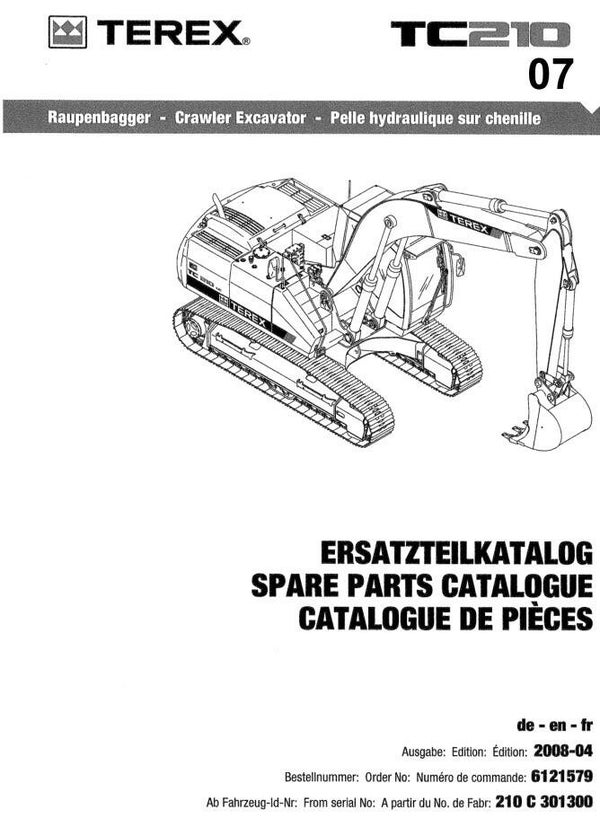 TR  07 Terex TC210 Excavator Parts Manual 290 pages