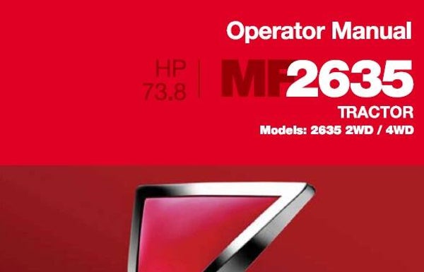 MFO Massey Ferguson MF2635 2WD / 4WD Tractors (73.8 HP) Operator Manual