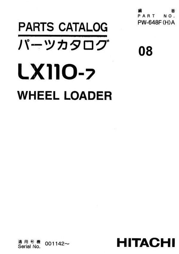 27C 08 Hitachi LX110-7 Wheel Loader Parts Manual 457 pages