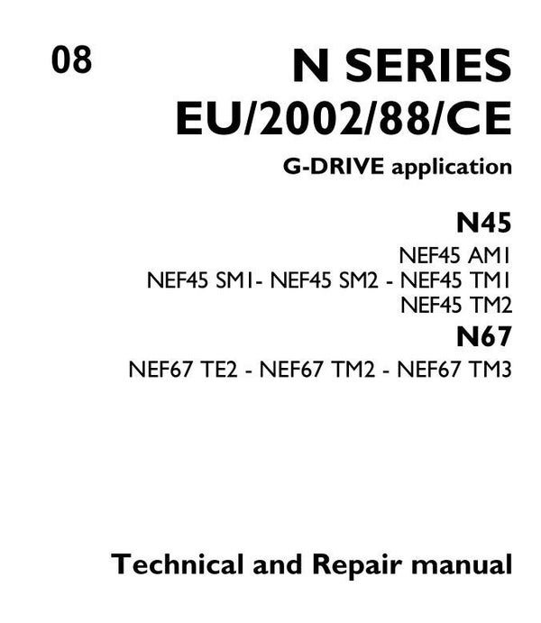 BH 08 JCB Mobile Platform lveco N Series Engines N45 N67 Service Repair Manual 325 pages
