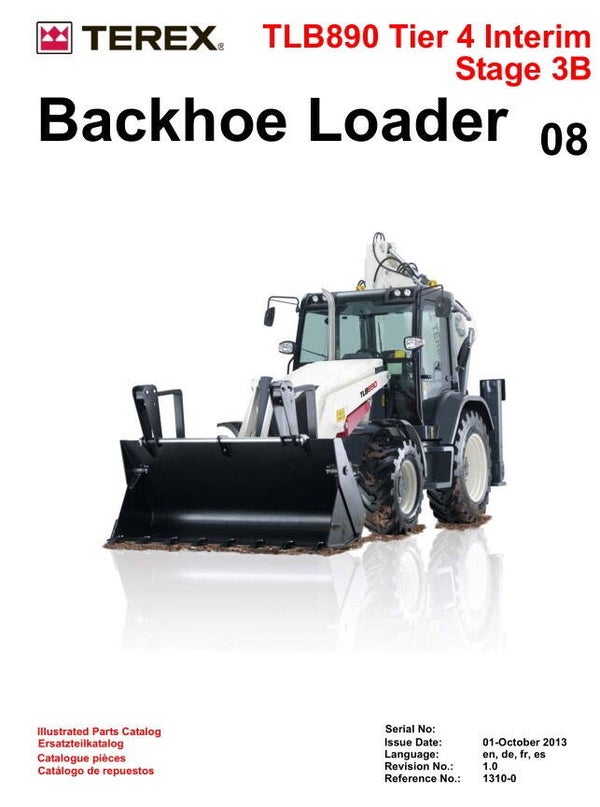 TR 08 Terex TLB890 Tier 4 Backhoe Loader Parts Manual 1588 pages