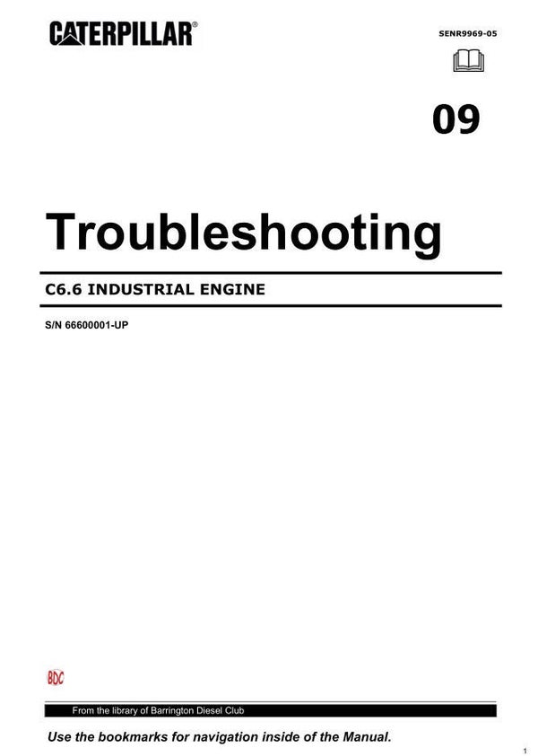 -09 Caterpillar C6.6 Industrial Engine Troubleshooting Manual   457 pages