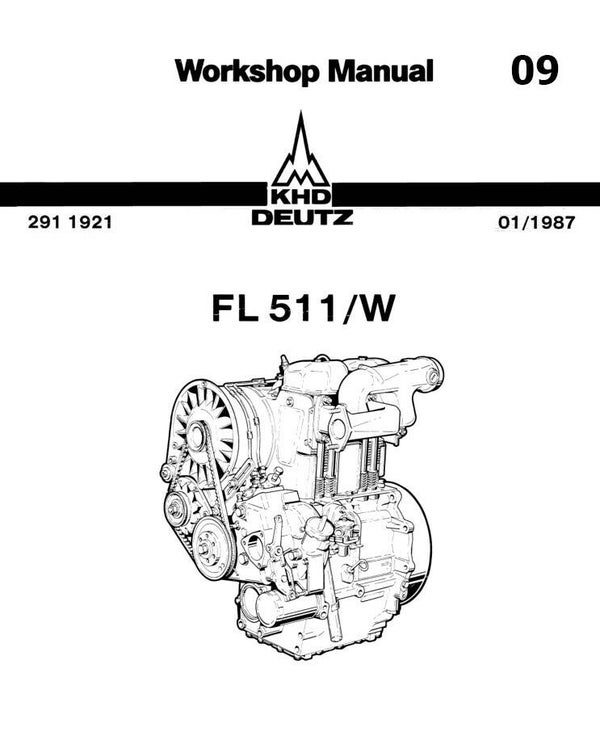 ))) 09 Deutz Engine FL511-W Workshop Repair Manual 320 pages