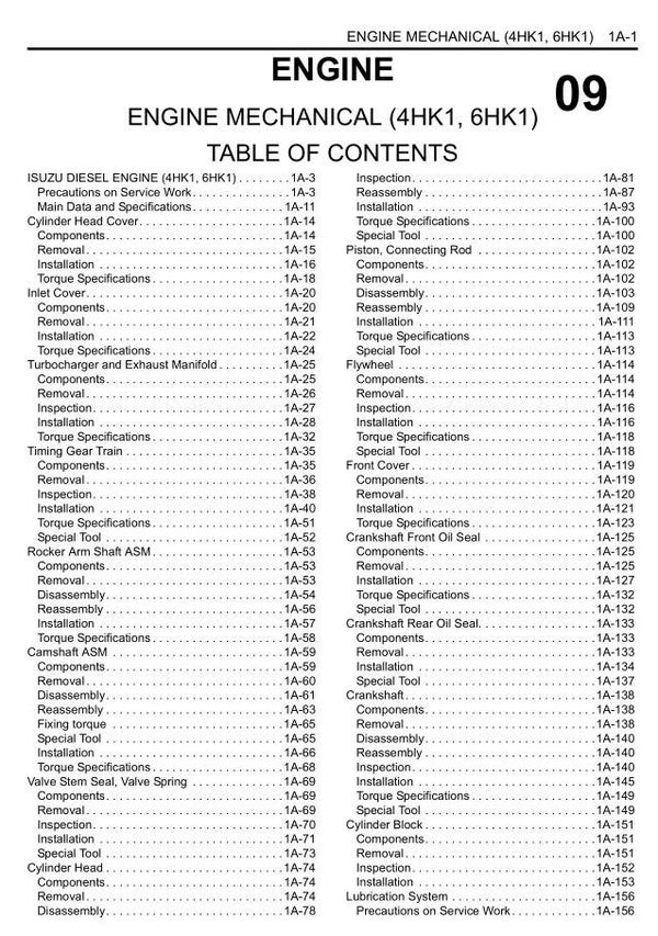BH 09 JCB Product Related Isuzu 4HK1, 6HK1 Engine Service Repair Manual 906 pages