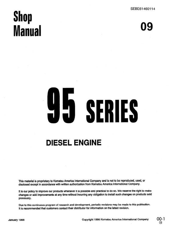 KM 09 Komatsu 95 Engine Series Workshop Manual 819 pages