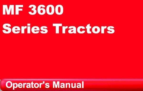MFO Massey Ferguson MF3600 Series Tractors Operation and Maintenance Manual