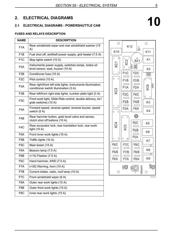 NHB  10 New Holland LB110B Loader Electrical Diagrams + Schematic 82 pages