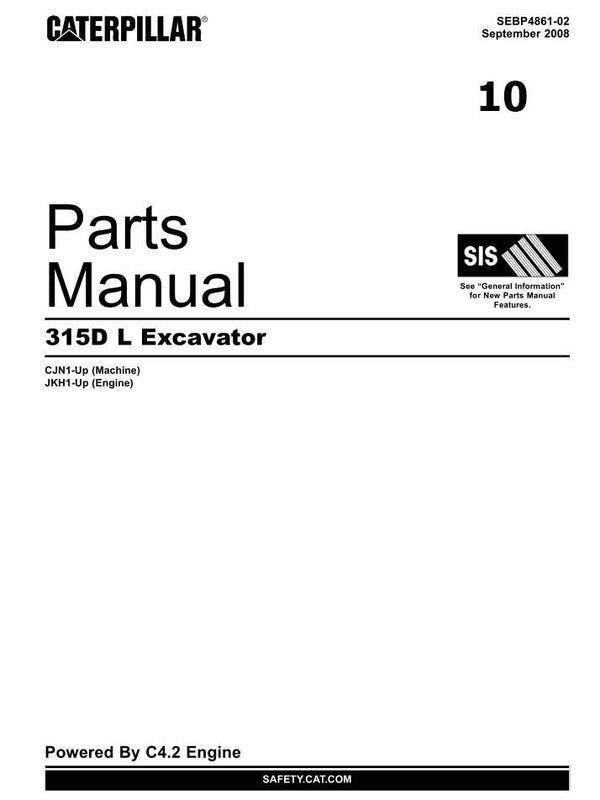 +10 Caterpillar 315D L Excavator Parts Manual 1183 pages