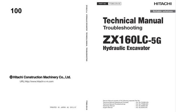*+ 100 Hitachi ZX160LC-5G Technical Manual 439 pages