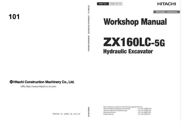 *+ 101 Hitachi ZX160LC-5G Workshop Manual and Diagrams 516 pages