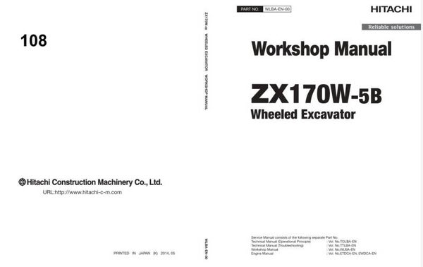 *+ 108 Hitachi ZX170W-5B Workshop Manual 713 pages