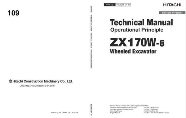 *+ 109 Hitachi ZX170W-6 Technical Manuals 1291 pages