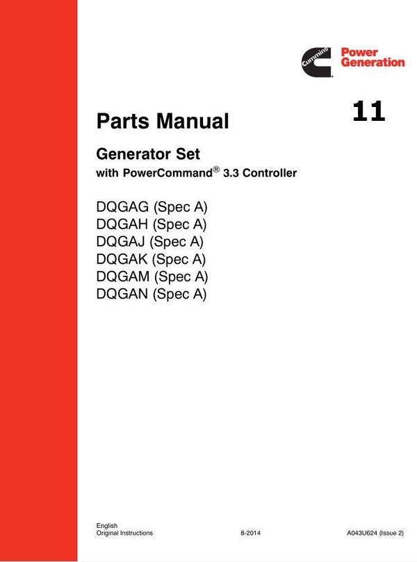 )11 Cummins Generator Set With 3.3 Controller Parts Manual 243 pages