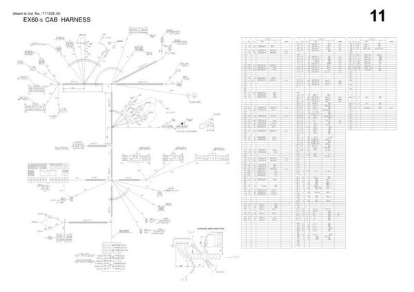 ^11 Hitachi EX60-5 Electrical & Hydraulic Diagrams 6 pages