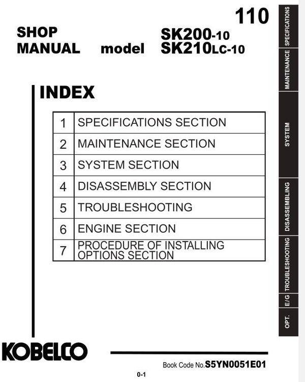 KB 110 Kobelco SK200-10, SK210LC-10 Workshop Manual 1311 pages