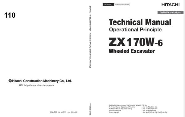 *+ 110 Hitachi ZX170W-6 Workshop Manual and Diagrams 1291 pages