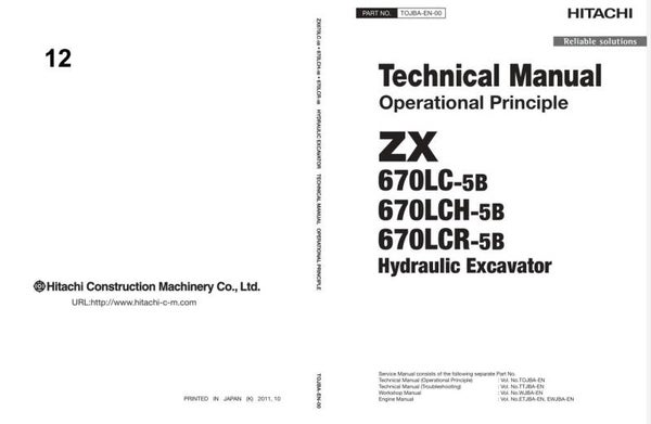 *+ 12 Hitachi ZX670LC-5B Series Technical Manuals 949 pages