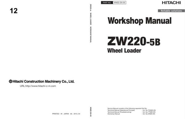 33D 12 Hitachi ZW220-5B Wheel Loader Workshop Manual and Diagrams 841 pages