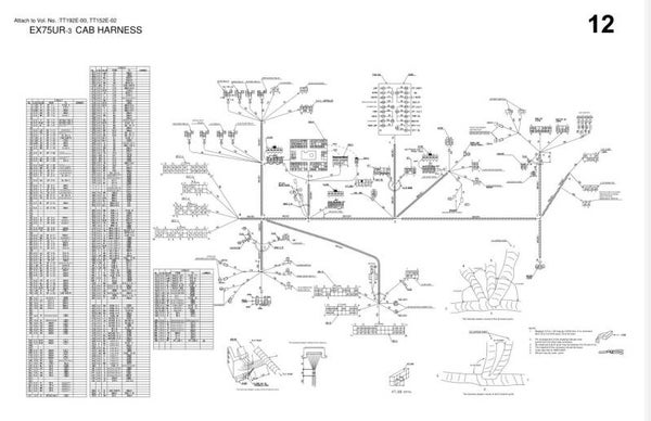 ^12 Hitachi EX75UR-3 , EX75URLC-3 Electrical & Hydraulic Diagrams 12 pages