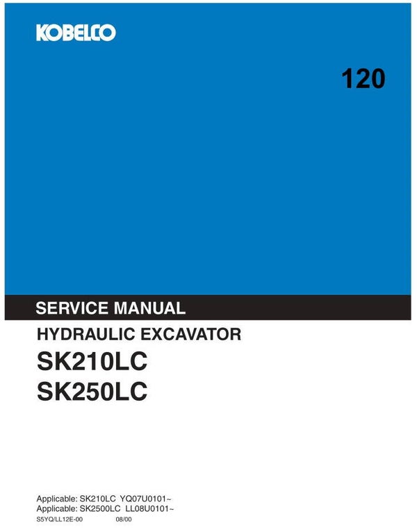 KB  120 Kobelco SK210LC, SK250LC Service Workshop Manual 1052 pages
