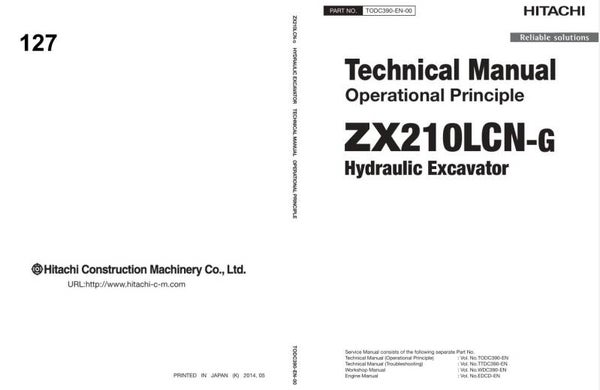 *+ 127 Hitachi ZX200-5G, ZX210-5G Series Technical Manuals 1395 pages