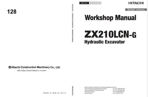 *+ 128 Hitachi ZX200-5G, ZX210-5G Workshop Manual and Diagrams 1418 pages