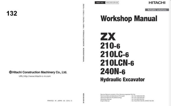 *+ 132 Hitachi ZX210-6 Series and ZX240N-6 Workshop Manual 690 pages