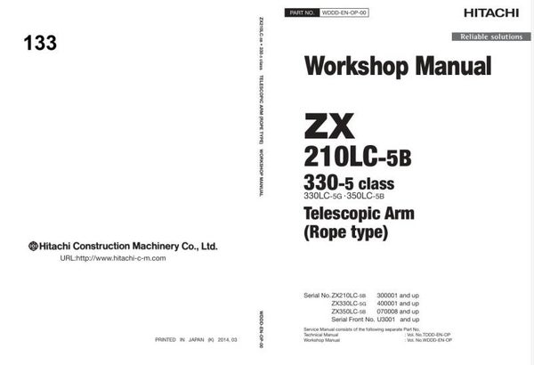 *+ 133 Hitachi ZX210LC-5B Workshop Manual 163 pages